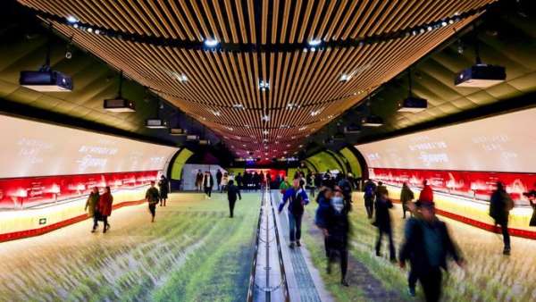 稻夢(mèng)空間快閃店活動(dòng)刷新了上海徐家匯地鐵通道，世外稻源原來(lái)如此