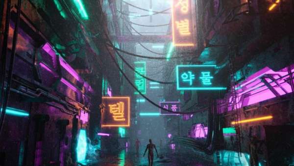 霓虹燈武士概念圖，這樣的展覽活動(dòng)科幻大片感覺十足