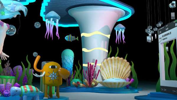 海底世界的美陳展覽活動設計打造出來的海洋場景迷醉了心靈