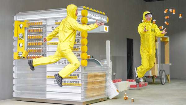 麻辣味道的冰淇淋快閃店活動(dòng)打造成一座實(shí)驗(yàn)室，產(chǎn)品包裝超硬核