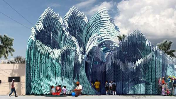 像這樣的環(huán)保主題展覽活動(dòng)裝置真的是變廢為寶，美！