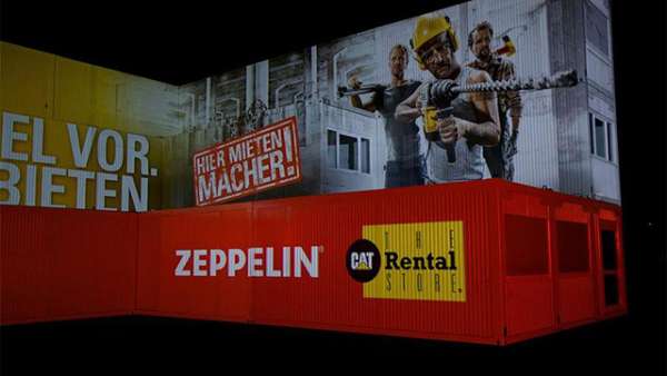 把視頻映射活動(dòng)投放在集裝箱上，創(chuàng)意很新穎呢